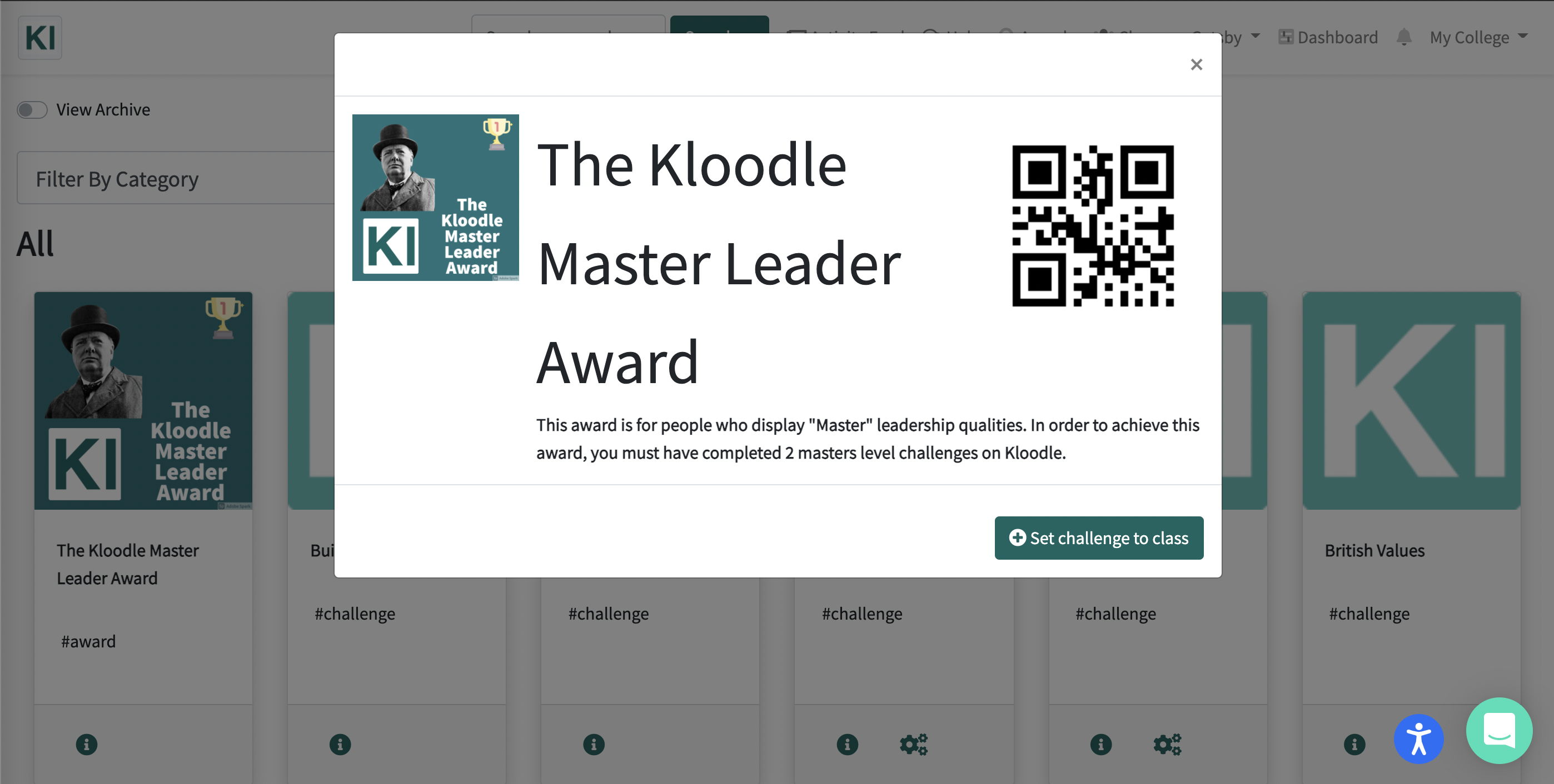 Creating an Award on Kloodle